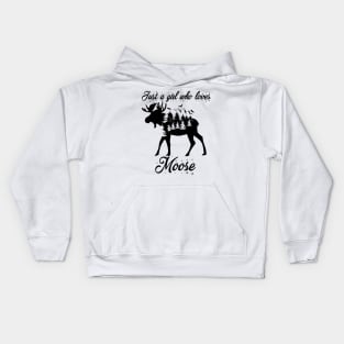 Just A Teacher Who Loves Moose Kids Hoodie